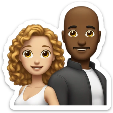 White couple Love forever wave sticker