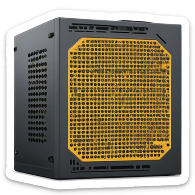 Black modular pc power supply sticker