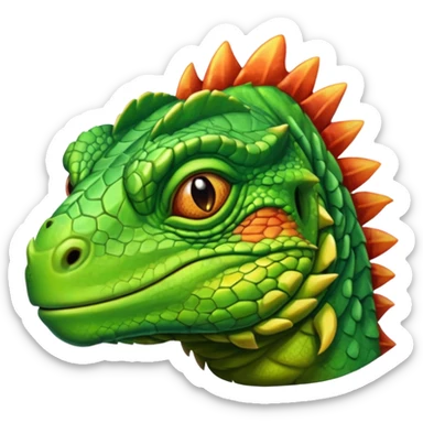 iguana's face sad sticker