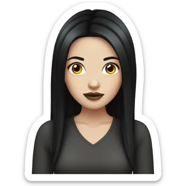 White girl with black hair and a septum ring  sticker