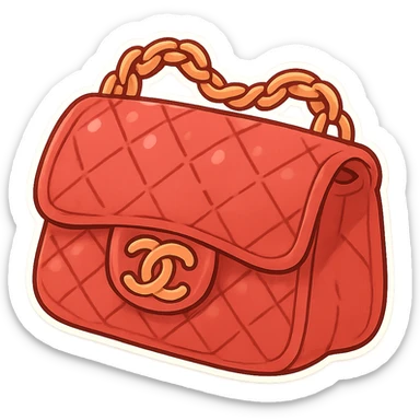 cute and exaggerated red Chanel purse sticker
