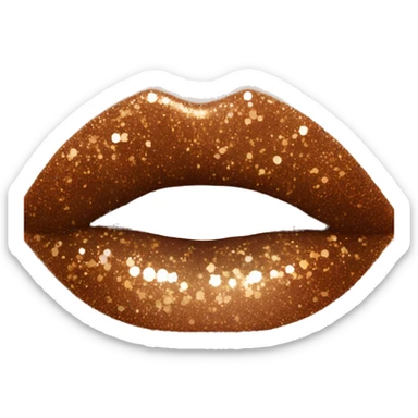 Brown ombre lip gloss with a lot of glitter sticker