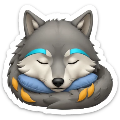 Wolf schläft und träumt sticker