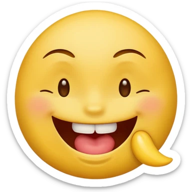 Yellow emoji winking sexy and biting side of the lips  sticker