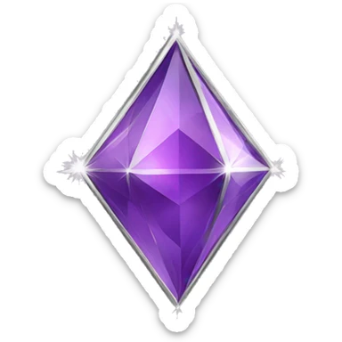 purple diamond STAR with silver margins sticker