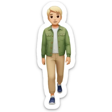 someone walking IN THE GARDEN on a path with flower and plants around him sticker