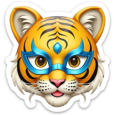 tiger with glamorous masquerade mask sticker