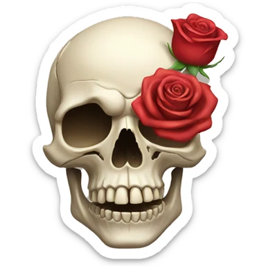 skull with a rose sticker