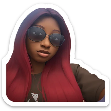 girl with sunglasses and long hair sticker