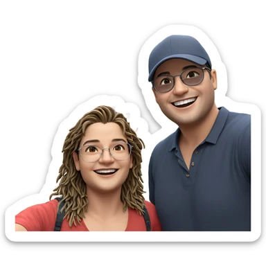 happy boys outdoors with smiles sticker