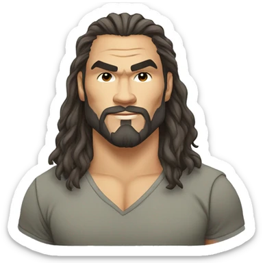 jason momoa cartoon wearing tee sticker