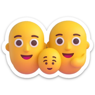 Merge both people from the provided images into one high quality 3D emoji composition with no changes to their appearance, style, or details. Keep everything exactly as in the originals, just place them together. sticker