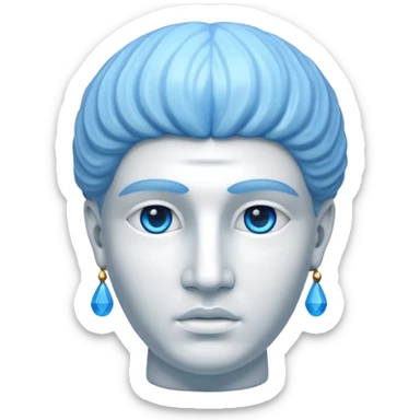ancient greece marble sculpture head with a blue aura around the background of it sticker