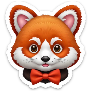 red panda with red bow tie sticker