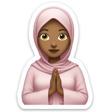 Girl with light pink hijab and clothes praying  sticker
