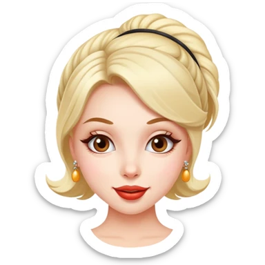 coquette girl with playful expression sticker