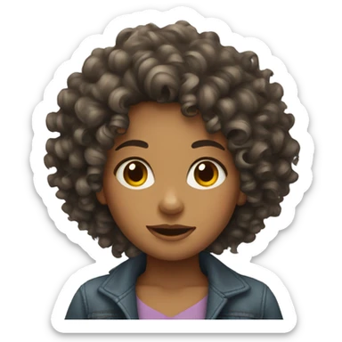 Curly haired girl  sticker