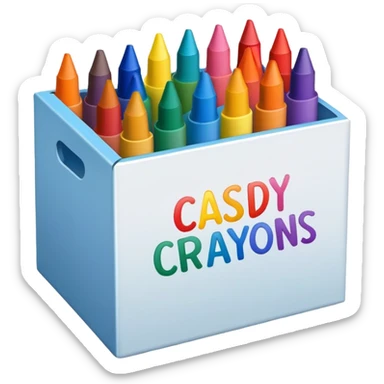 Box of crayons with different colors sticker