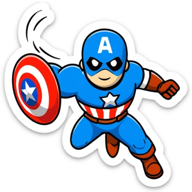 captain america throwing shield sticker