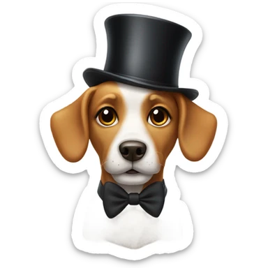 Doggy with a top hat sticker