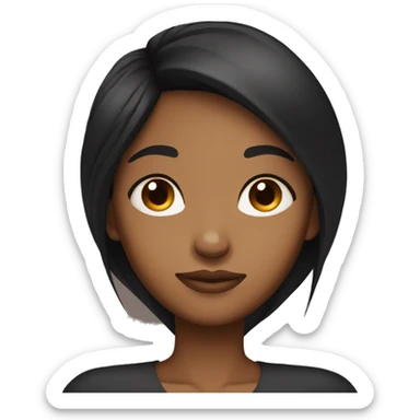 Brown skin girl with straight black hair asleep sticker