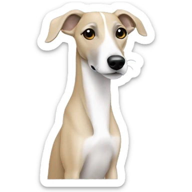 whippet with dark blond girl sticker