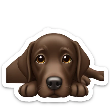 Chocolate Labrador dog under a Christmas tree ￼ sticker