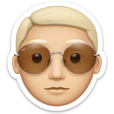 Y2K brown rimless sunglasses sticker