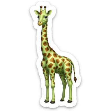 green furry giraffe sticker