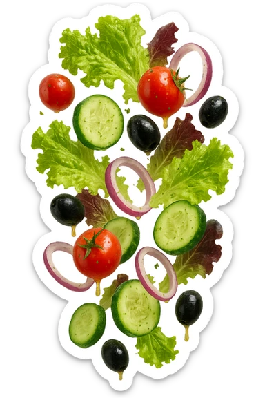 INSALATA CHE CADE DALL'ALTO, IPERREALISTICO 4K sticker