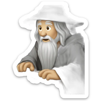 gandalf with a macbook sticker