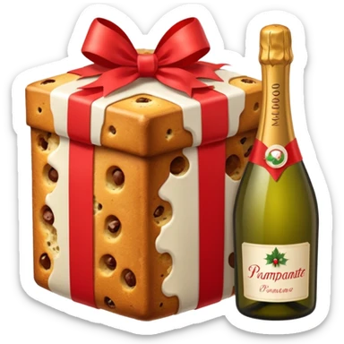 Panettone regali spumante natale sticker