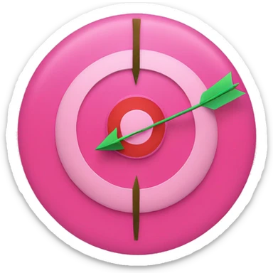 a pink target with an arrow in the middle of it sticker