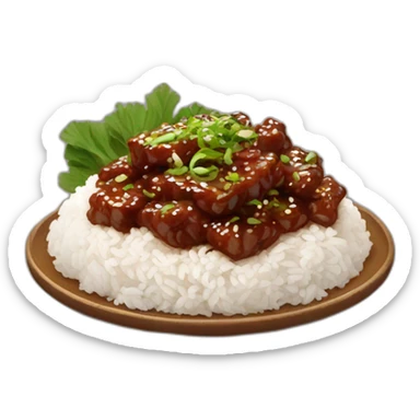 mongolian beef with rice sticker