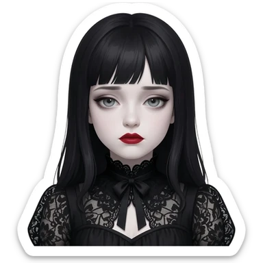 Gothic girl sticker
