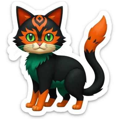 Sprigatito-Litten-Meowscarada-Pokémon-Fakémon-animal-fusion (full body) sticker