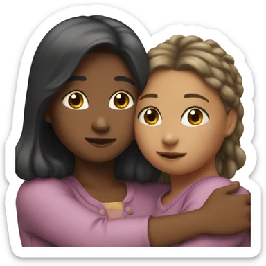 Girl and girl hug  sticker
