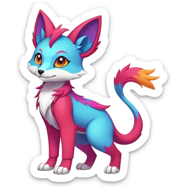 colorful anthro fursona Fakemon sticker
