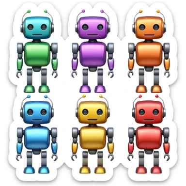 Wholesome cute robots sticker
