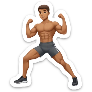 bodybuilder obliques exercise sticker