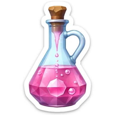 pink Magic Fantasy Potion, Glass Low Poly sticker