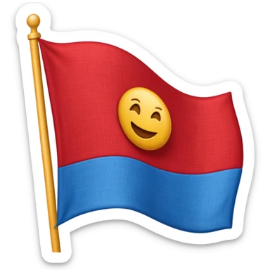 Un emoji drapeau avec un moitié bleu en haut  sticker