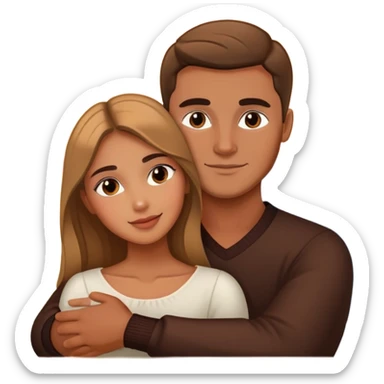 Elegant girl and man hugging together in Montenegro sunset  sticker