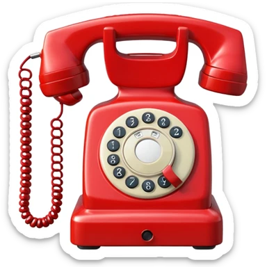 red telephone front view sticker