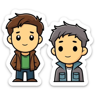 Sam and Dean from supernatural sticker