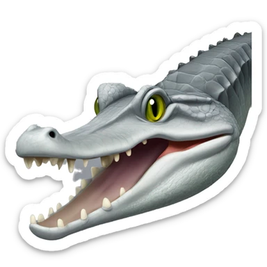 Grey Indian Gharial with very long mouth sticker