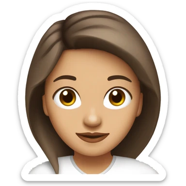 Chica blanca,cabello café y ojos cafés  sticker