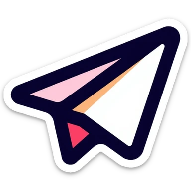 Telegram messenger icon with paper airplane sticker
