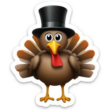Turkey with a top hat sticker