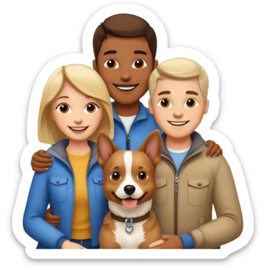 couple and their pet dog sticker